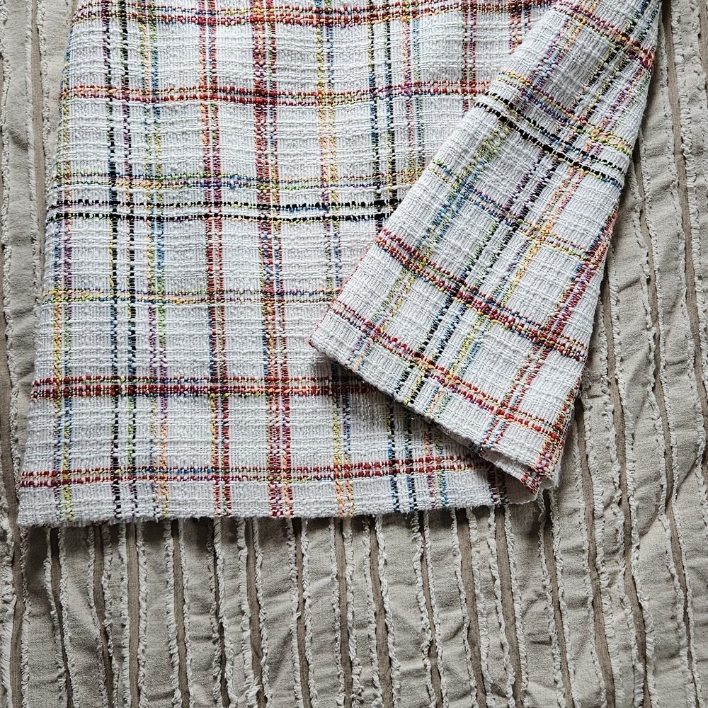 Riley & Rae Tweed Plaid Mini Skirt Multicolor Boucle Size 10 Lined